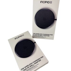 TWO Incipio 15w wireless charging pad & 20W PD Wall Adapter